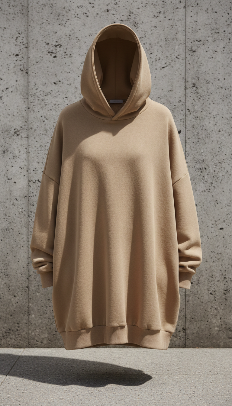 Oversized Cotton Blend Hoodie