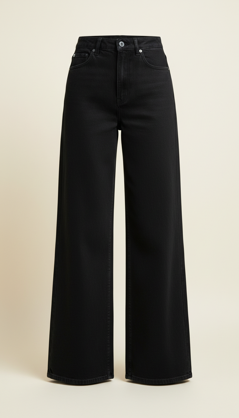 High-Rise Wide Leg Denim Jeans