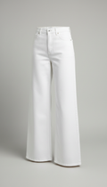 High-Rise Wide Leg Jeans - White