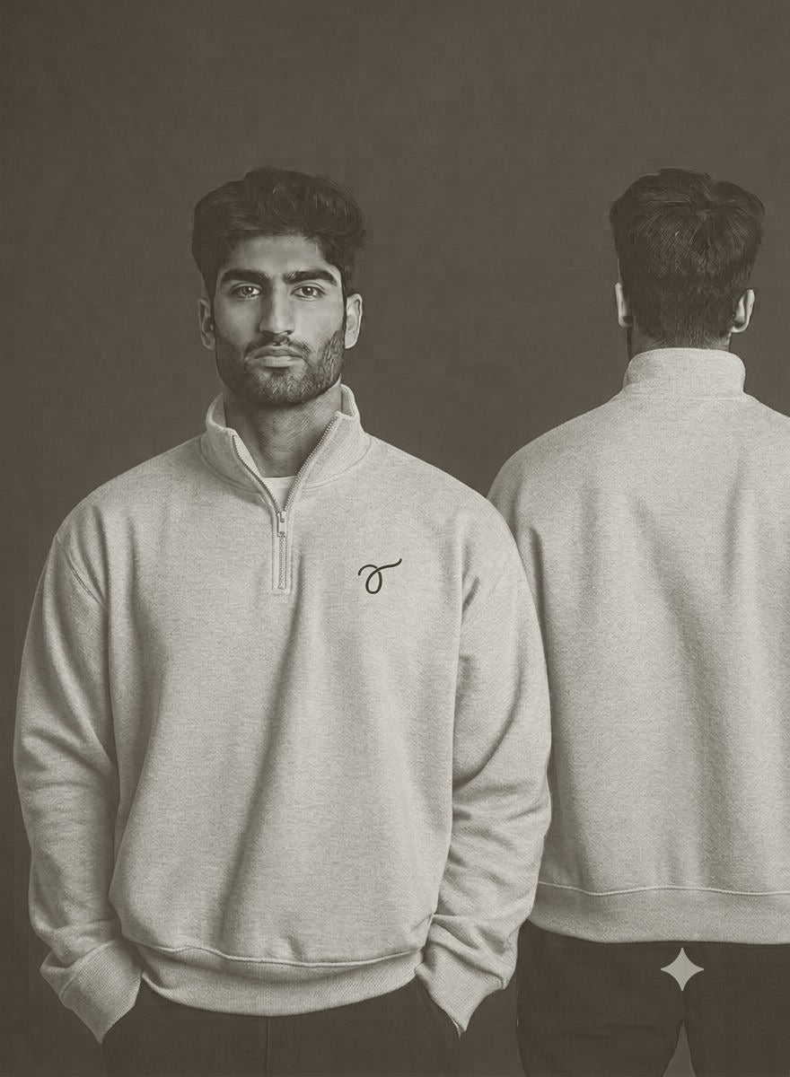 Threads Half Zip Beige - Back