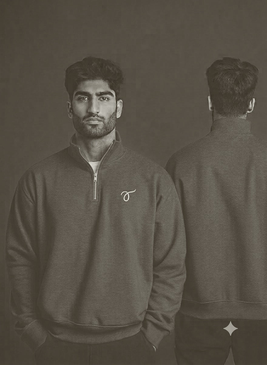 Threads Half Zip Beige - Front