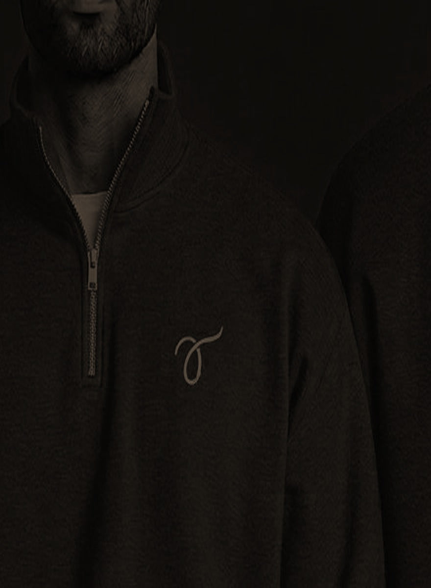 Threads Half Zip Black - Fabric