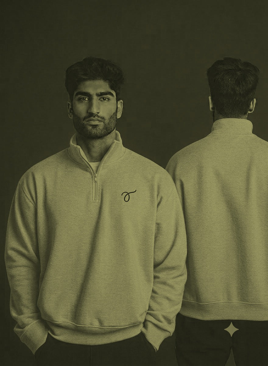 Threads Half Zip Olive Green - Back