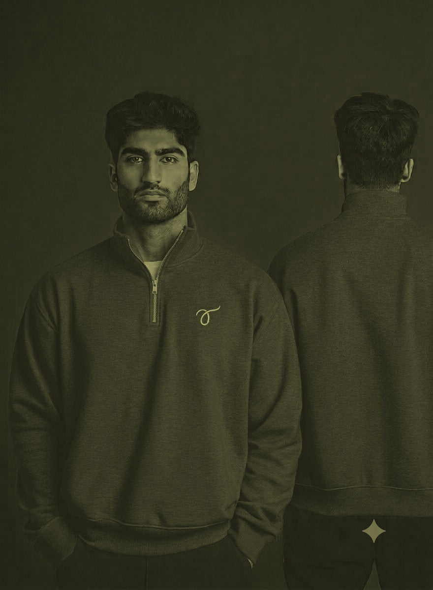 Threads Half Zip Olive Green - Front
