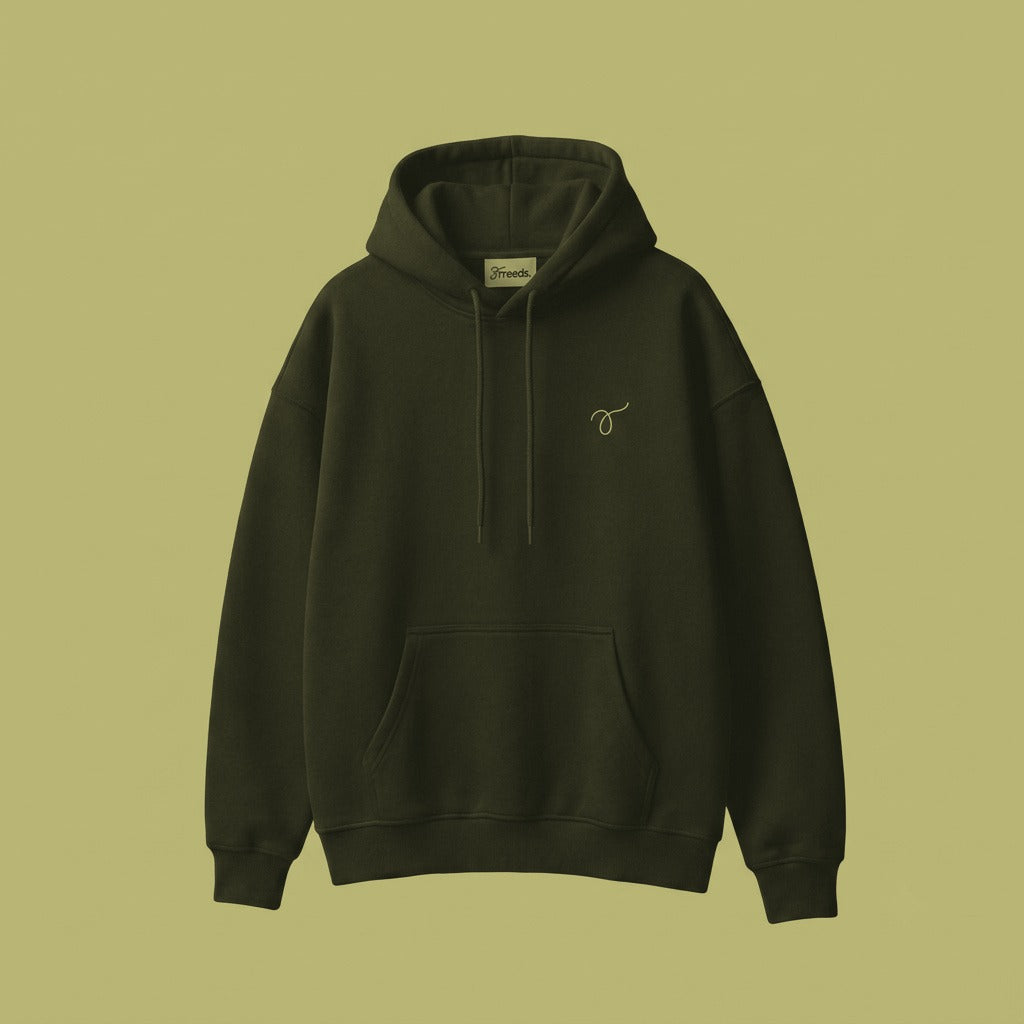 Threads Hoodie Olive Green - Front